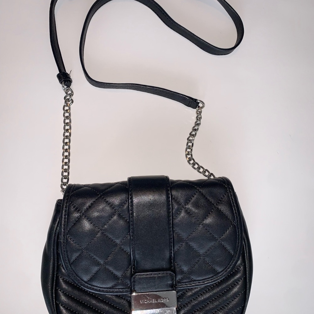 Michael Kors Black Quilted Leather Crossbody Bag